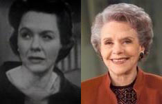 Helen Wagner as Nancy Hughes in 1956 and 2009 (Photos via Wikimedia Commons/CBS and Associated Press)