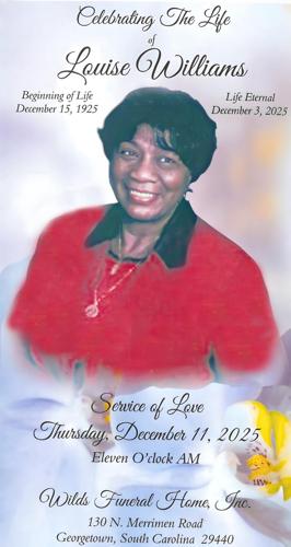 LOUISE GREENE WILLIAMS obituary, Georgetown, Georgetown