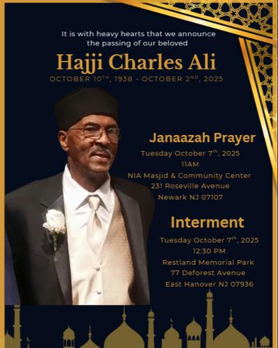 Charles Ali obituary, Irvington, Irvington
