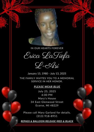 Ericka L-Ashi obituary, Southfield