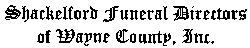 Shackelford Funeral Directors of Wayne County