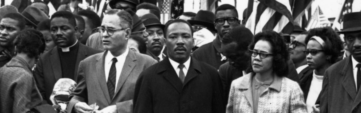 Martin Luther King Jr. leads civil rights march from Selma to Montgomery, Alabama in 1965