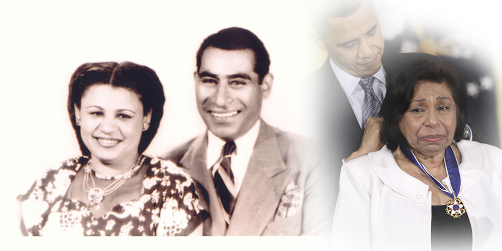 Felicita Mendez, Gonzalo Mendez, and Sylvia Mendez with Barack Obama
